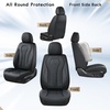 image:imageCoverado Car Seat Covers Leather Seat Covers Full Set Blue Seat Covers Car Seat Cushion Driver Car Seat Covers Waterproof Car Seat Protector Fit for Most CarsBlack
