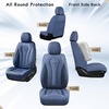 image:imageCoverado Car Seat Covers Leather Seat Covers Full Set Blue Seat Covers Car Seat Cushion Driver Car Seat Covers Waterproof Car Seat Protector Fit for Most CarsBlue