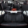image:imageCoverado Car Seat Covers Leather Seat Covers Full Set Blue Seat Covers Car Seat Cushion Driver Car Seat Covers Waterproof Car Seat Protector Fit for Most CarsRedlineBlack