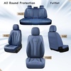 image:imageCoverado Car Seat Covers Leather Seat Covers Full Set Blue Seat Covers Car Seat Cushion Driver Car Seat Covers Waterproof Car Seat Protector Fit for Most CarsBlue