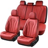 image:imageCoverado Car Seat Covers Leather Seat Covers Full Set Blue Seat Covers Car Seat Cushion Driver Car Seat Covers Waterproof Car Seat Protector Fit for Most CarsRed