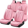 image:imageCoverado Car Seat Covers Leather Seat Covers Full Set Blue Seat Covers Car Seat Cushion Driver Car Seat Covers Waterproof Car Seat Protector Fit for Most CarsPink