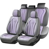 image:imageCoverado Car Seat Covers Leather Seat Covers Full Set Blue Seat Covers Car Seat Cushion Driver Car Seat Covers Waterproof Car Seat Protector Fit for Most CarsGrayPurple