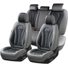 image:imageCoverado Car Seat Covers Leather Seat Covers Full Set Blue Seat Covers Car Seat Cushion Driver Car Seat Covers Waterproof Car Seat Protector Fit for Most CarsGrayBlack