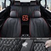 image:imageCoverado Car Seat Covers Leather Seat Covers Full Set Blue Seat Covers Car Seat Cushion Driver Car Seat Covers Waterproof Car Seat Protector Fit for Most CarsRedlineBlack