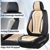 image:imageCoverado Car Seat Covers Leather Seat Covers Full Set Blue Seat Covers Car Seat Cushion Driver Car Seat Covers Waterproof Car Seat Protector Fit for Most CarsBlackBeige