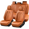 image:imageCoverado Car Seat Covers Leather Seat Covers Full Set Blue Seat Covers Car Seat Cushion Driver Car Seat Covers Waterproof Car Seat Protector Fit for Most CarsBrown