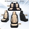 image:imageCoverado Car Seat Covers Leather Seat Covers Full Set Blue Seat Covers Car Seat Cushion Driver Car Seat Covers Waterproof Car Seat Protector Fit for Most CarsBlackBeige