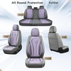 image:imageCoverado Car Seat Covers Leather Seat Covers Full Set Blue Seat Covers Car Seat Cushion Driver Car Seat Covers Waterproof Car Seat Protector Fit for Most CarsGrayPurple