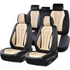 image:imageCoverado Car Seat Covers Leather Seat Covers Full Set Blue Seat Covers Car Seat Cushion Driver Car Seat Covers Waterproof Car Seat Protector Fit for Most CarsBlackBeige