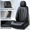 image:imageCoverado Car Seat Covers Leather Seat Covers Full Set Blue Seat Covers Car Seat Cushion Driver Car Seat Covers Waterproof Car Seat Protector Fit for Most CarsBlack