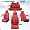 image:imageCoverado Car Seat Covers Leather Seat Covers Full Set Blue Seat Covers Car Seat Cushion Driver Car Seat Covers Waterproof Car Seat Protector Fit for Most CarsRed