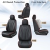 image:imageCoverado Car Seat Covers Leather Seat Covers Full Set Blue Seat Covers Car Seat Cushion Driver Car Seat Covers Waterproof Car Seat Protector Fit for Most CarsBlackRed line