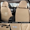 image:imageCoverado Car Seat Covers Leather Seat Covers Full Set Blue Seat Covers Car Seat Cushion Driver Car Seat Covers Waterproof Car Seat Protector Fit for Most CarsBeige