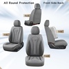 image:imageCoverado Car Seat Covers Leather Seat Covers Full Set Blue Seat Covers Car Seat Cushion Driver Car Seat Covers Waterproof Car Seat Protector Fit for Most CarsGrayN
