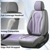 image:imageCoverado Car Seat Covers Leather Seat Covers Full Set Blue Seat Covers Car Seat Cushion Driver Car Seat Covers Waterproof Car Seat Protector Fit for Most CarsGrayPurple