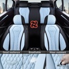 image:imageCoverado Car Seat Covers Leather Seat Covers Full Set Blue Seat Covers Car Seat Cushion Driver Car Seat Covers Waterproof Car Seat Protector Fit for Most CarsBlackBlue