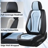 image:imageCoverado Car Seat Covers Leather Seat Covers Full Set Blue Seat Covers Car Seat Cushion Driver Car Seat Covers Waterproof Car Seat Protector Fit for Most CarsBlackBlue