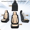 image:imageCoverado Car Seat Covers Leather Seat Covers Full Set Blue Seat Covers Car Seat Cushion Driver Car Seat Covers Waterproof Car Seat Protector Fit for Most CarsBlackBeige