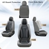 image:imageCoverado Car Seat Covers Leather Seat Covers Full Set Blue Seat Covers Car Seat Cushion Driver Car Seat Covers Waterproof Car Seat Protector Fit for Most CarsGrayBlack