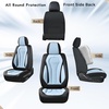 image:imageCoverado Car Seat Covers Leather Seat Covers Full Set Blue Seat Covers Car Seat Cushion Driver Car Seat Covers Waterproof Car Seat Protector Fit for Most CarsBlackBlue