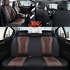 image:imageCoverado Car Seat Covers Leather Seat Covers Full Set Blue Seat Covers Car Seat Cushion Driver Car Seat Covers Waterproof Car Seat Protector Fit for Most CarsCoffeeBlack