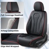 image:imageCoverado Car Seat Covers Leather Seat Covers Full Set Blue Seat Covers Car Seat Cushion Driver Car Seat Covers Waterproof Car Seat Protector Fit for Most CarsBlackRed line