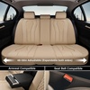 image:imageCoverado Car Seat Covers Leather Seat Covers Full Set Blue Seat Covers Car Seat Cushion Driver Car Seat Covers Waterproof Car Seat Protector Fit for Most CarsBeige