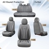 image:imageCoverado Car Seat Covers Leather Seat Covers Full Set Blue Seat Covers Car Seat Cushion Driver Car Seat Covers Waterproof Car Seat Protector Fit for Most CarsGray
