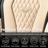 image:imageCoverado Car Seat Covers Leather Seat Covers Full Set Blue Seat Covers Car Seat Cushion Driver Car Seat Covers Waterproof Car Seat Protector Fit for Most CarsBlackBeige