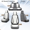 image:imageCoverado Car Seat Covers Leather Seat Covers Full Set Blue Seat Covers Car Seat Cushion Driver Car Seat Covers Waterproof Car Seat Protector Fit for Most CarsWhite