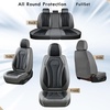 image:imageCoverado Car Seat Covers Leather Seat Covers Full Set Blue Seat Covers Car Seat Cushion Driver Car Seat Covers Waterproof Car Seat Protector Fit for Most CarsGrayBlack