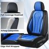 image:imageCoverado Car Seat Covers Leather Seat Covers Full Set Blue Seat Covers Car Seat Cushion Driver Car Seat Covers Waterproof Car Seat Protector Fit for Most CarsBlackLightblue