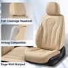 image:imageCoverado Car Seat Covers Leather Seat Covers Full Set Blue Seat Covers Car Seat Cushion Driver Car Seat Covers Waterproof Car Seat Protector Fit for Most CarsBeige
