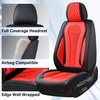 image:imageCoverado Car Seat Covers Leather Seat Covers Full Set Blue Seat Covers Car Seat Cushion Driver Car Seat Covers Waterproof Car Seat Protector Fit for Most CarsRedBlack