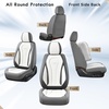 image:imageCoverado Car Seat Covers Leather Seat Covers Full Set Blue Seat Covers Car Seat Cushion Driver Car Seat Covers Waterproof Car Seat Protector Fit for Most CarsWhite