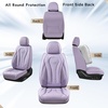 image:imageCoverado Car Seat Covers Leather Seat Covers Full Set Blue Seat Covers Car Seat Cushion Driver Car Seat Covers Waterproof Car Seat Protector Fit for Most CarsPurple