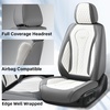 image:imageCoverado Car Seat Covers Leather Seat Covers Full Set Blue Seat Covers Car Seat Cushion Driver Car Seat Covers Waterproof Car Seat Protector Fit for Most CarsWhite