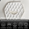 image:imageCoverado Car Seat Covers Leather Seat Covers Full Set Blue Seat Covers Car Seat Cushion Driver Car Seat Covers Waterproof Car Seat Protector Fit for Most CarsWhite