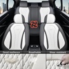 image:imageCoverado Car Seat Covers Leather Seat Covers Full Set Blue Seat Covers Car Seat Cushion Driver Car Seat Covers Waterproof Car Seat Protector Fit for Most CarsWhite