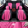 image:imageCoverado Car Seat Covers Leather Seat Covers Full Set Blue Seat Covers Car Seat Cushion Driver Car Seat Covers Waterproof Car Seat Protector Fit for Most CarsRoseBlack