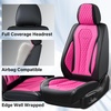 image:imageCoverado Car Seat Covers Leather Seat Covers Full Set Blue Seat Covers Car Seat Cushion Driver Car Seat Covers Waterproof Car Seat Protector Fit for Most CarsRoseBlack
