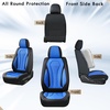 image:imageCoverado Car Seat Covers Leather Seat Covers Full Set Blue Seat Covers Car Seat Cushion Driver Car Seat Covers Waterproof Car Seat Protector Fit for Most CarsBlackLightblue