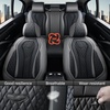 image:imageCoverado Car Seat Covers Leather Seat Covers Full Set Blue Seat Covers Car Seat Cushion Driver Car Seat Covers Waterproof Car Seat Protector Fit for Most CarsGrayBlack