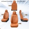 image:imageCoverado Car Seat Covers Leather Seat Covers Full Set Blue Seat Covers Car Seat Cushion Driver Car Seat Covers Waterproof Car Seat Protector Fit for Most CarsBrown