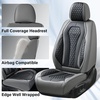 image:imageCoverado Car Seat Covers Leather Seat Covers Full Set Blue Seat Covers Car Seat Cushion Driver Car Seat Covers Waterproof Car Seat Protector Fit for Most CarsGrayBlack