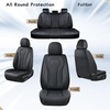 image:imageCoverado Car Seat Covers Leather Seat Covers Full Set Blue Seat Covers Car Seat Cushion Driver Car Seat Covers Waterproof Car Seat Protector Fit for Most CarsBlack
