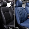 image:imageCoverado Car Seat Covers Leather Seat Covers Full Set Blue Seat Covers Car Seat Cushion Driver Car Seat Covers Waterproof Car Seat Protector Fit for Most CarsBlue