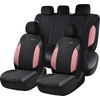 image:imageCoverado Car Seat Covers Seat Covers Full Set Mesh Breathable Seat Protectors 5 Seats 5Piece Black Automotive Seat Covers Universal Fit for SUV Sedan TruckBPinkBlack