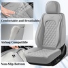 image:imageCoverado Full Set Car Seat Covers Luxury Faux Leather Waterproof Seat Covers Pink Car Seat Protectors Universal Fit for Most Cars Automotive Seat CoversPinkBGray